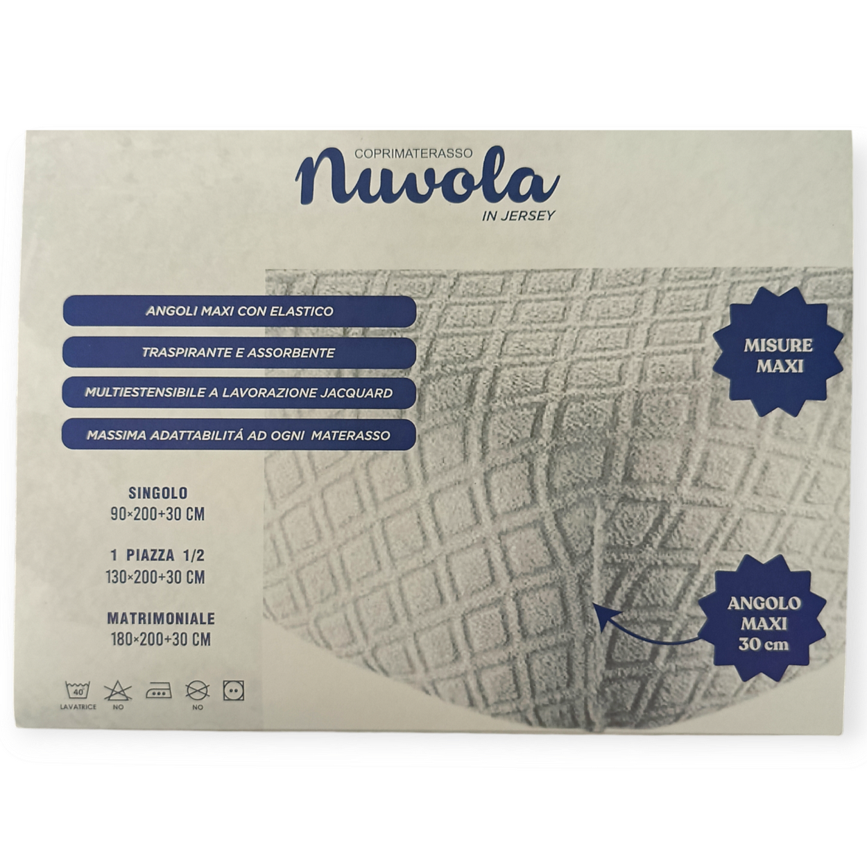 Nuvola Coprimaterasso in Jersey Jacquard - Traspirante e Assorbente