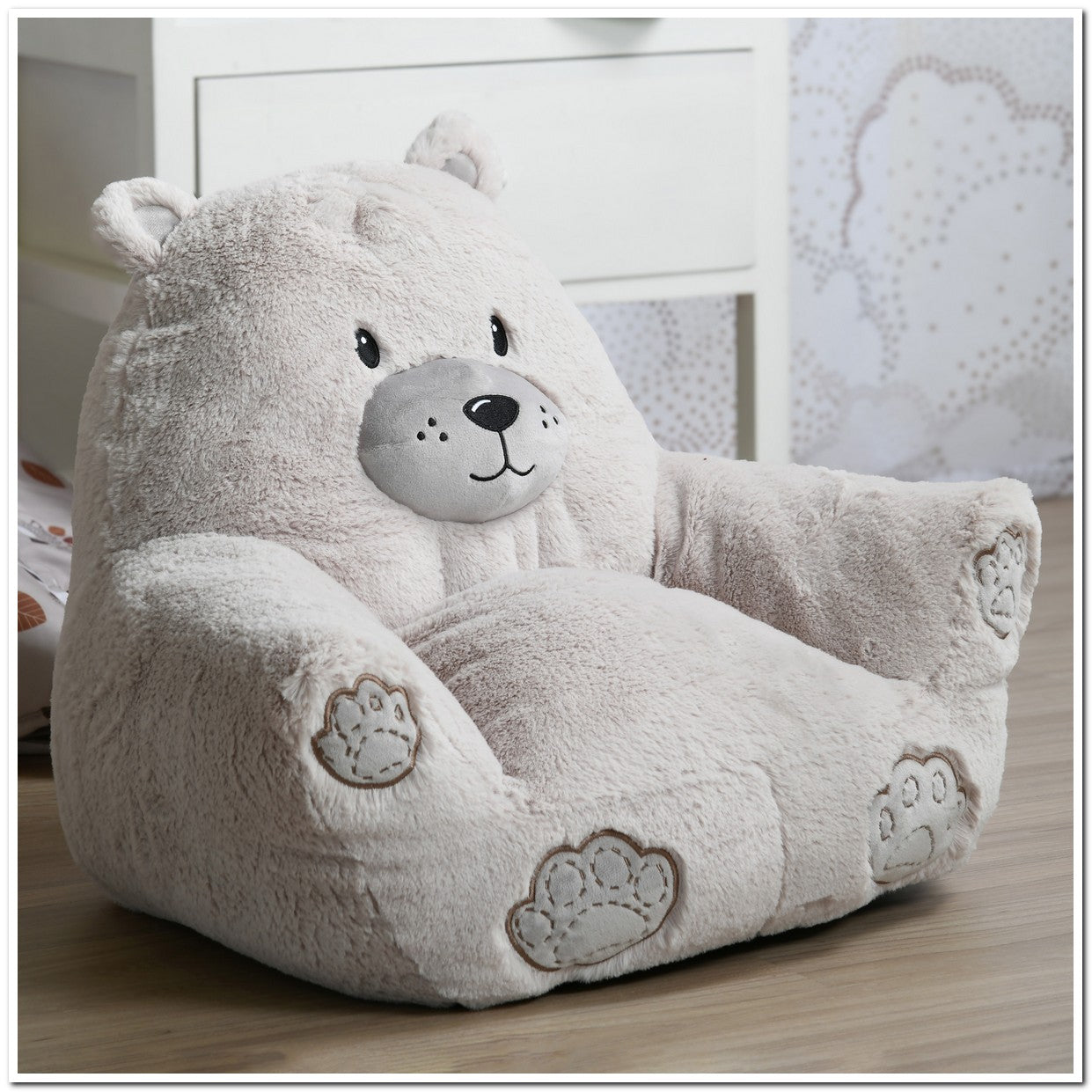 Pouf-Poltroncina Peluche Bambino-Griraffa-Orso-Scimmietta- Comoda e Morbida