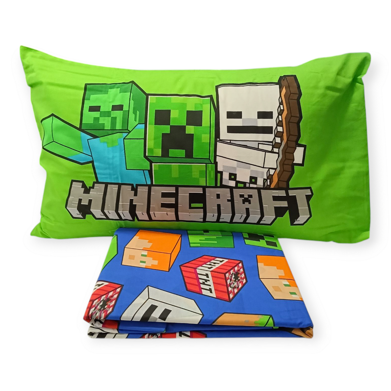 Parure Copripiumino Minecraft in 100% Puro Cotone – Set Letto Gamer