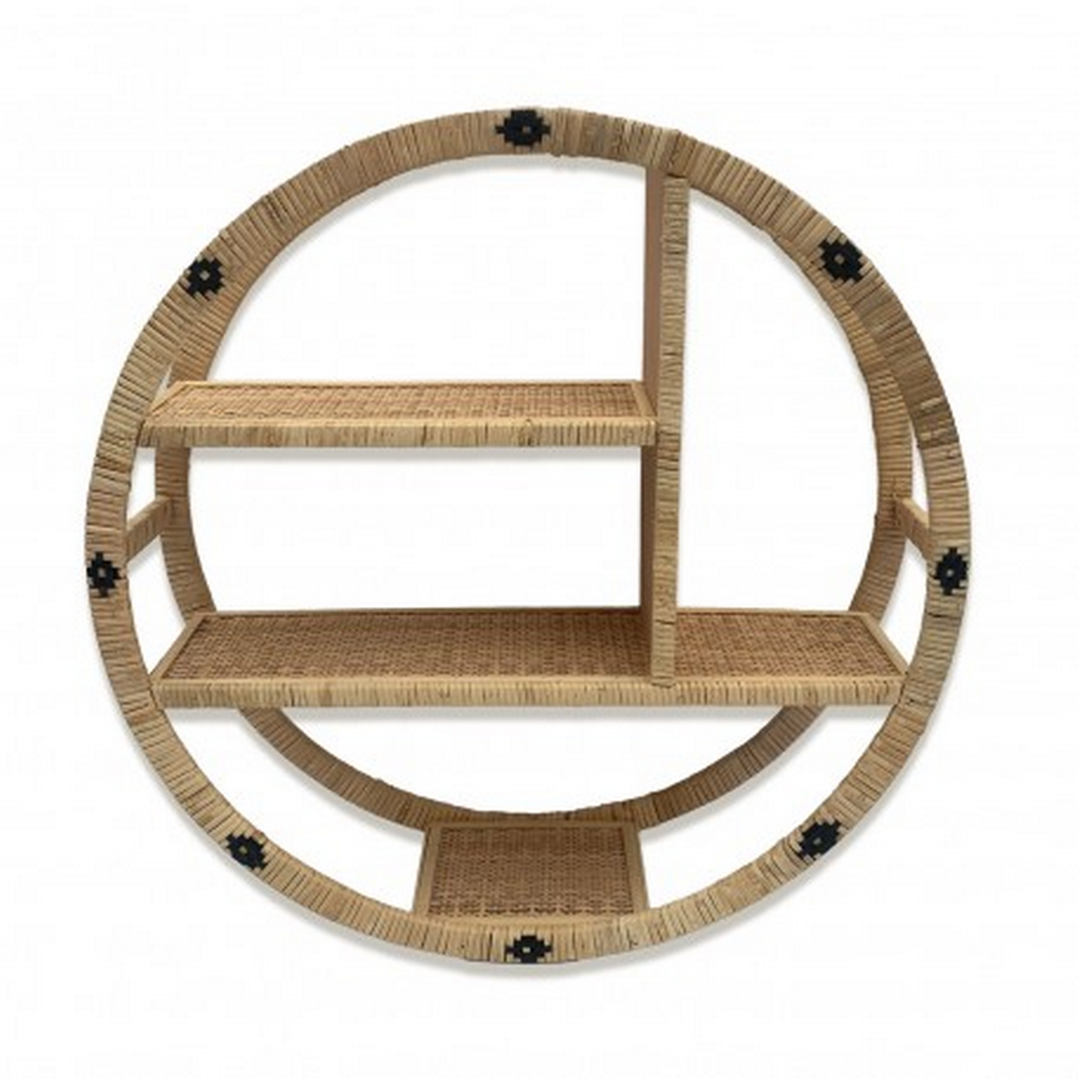 Scaffale Ovale-Rotondo in Rattan - Design Elegante e Funzionale