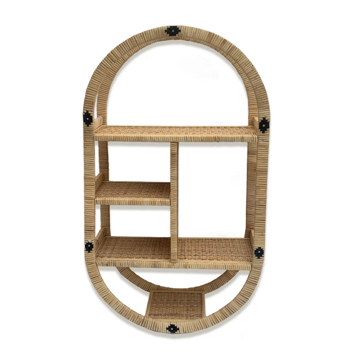 Scaffale Ovale-Rotondo in Rattan - Design Elegante e Funzionale