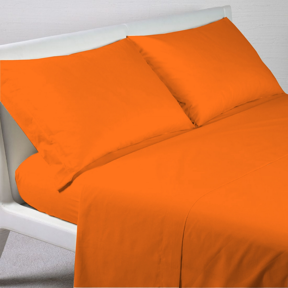 Completo Letto Tinta Unita in 100% Cotone - Made in Italy-Matrimoniale-Singolo-Piazza e Mezza