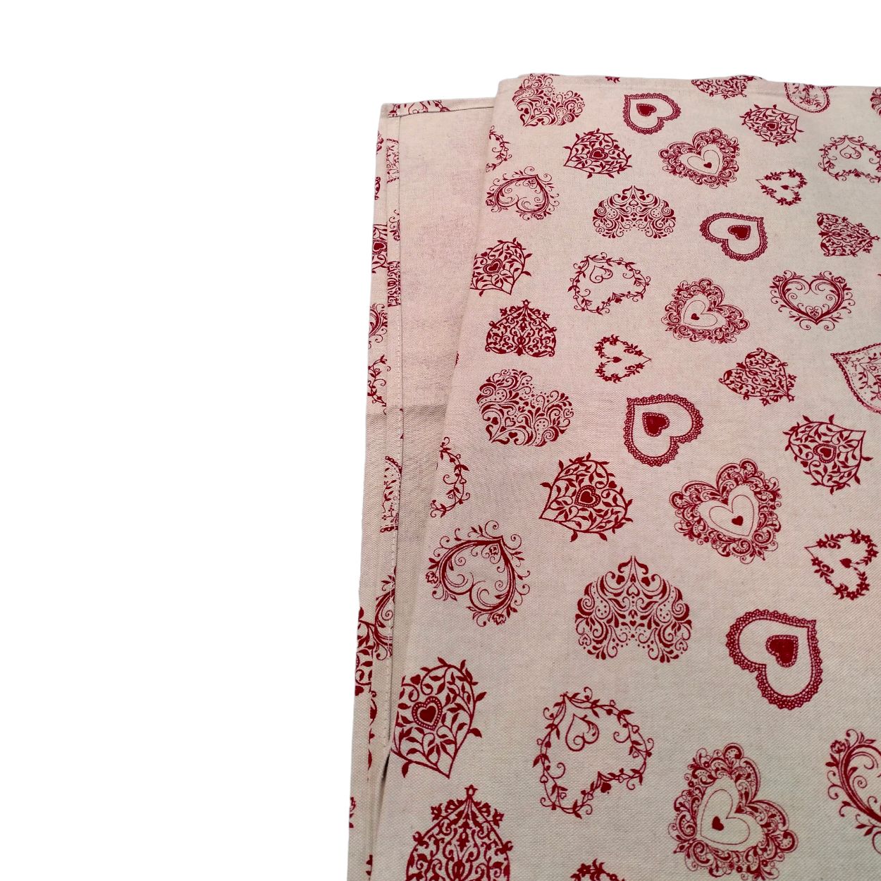 Tovaglia in cotone per tavolo cucina shabby tirolo Cuore rosso naturale