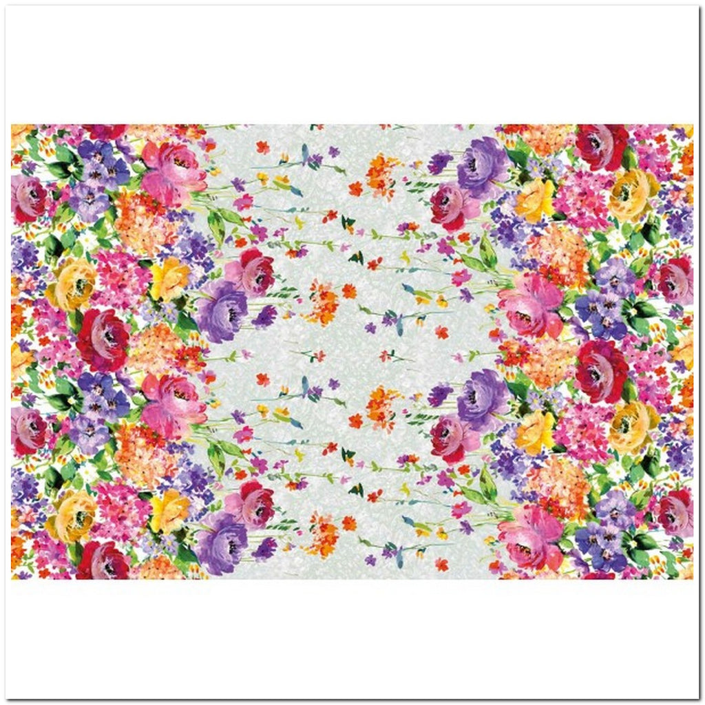 Rotolo tovaglia in plastica PVC mt 20 altezza cm 140 prato in fiore